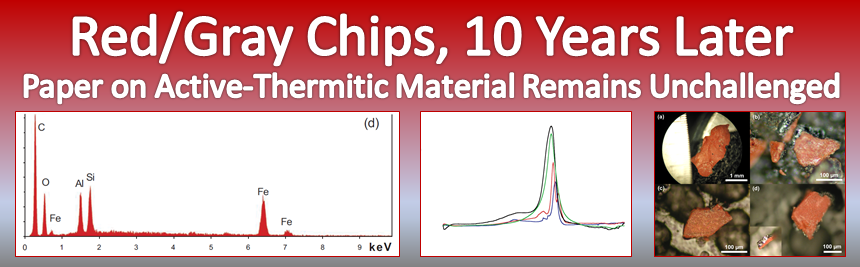 Red/Gray Chips, 10 Years Later – Paper on Active-Thermitic Material Remains Unchallenged